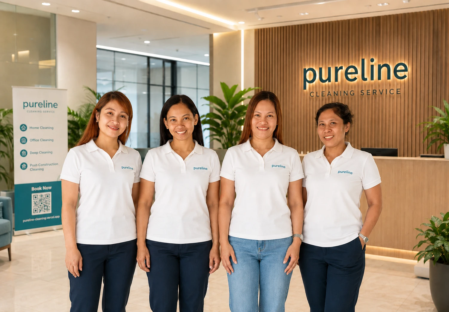 Команда PURELINE в офисе клиента